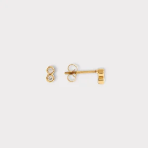 Harper Bezel Mini Ørestikker 5 mm. Øreringe - Guldbelagt, Zirconia & Vandfast