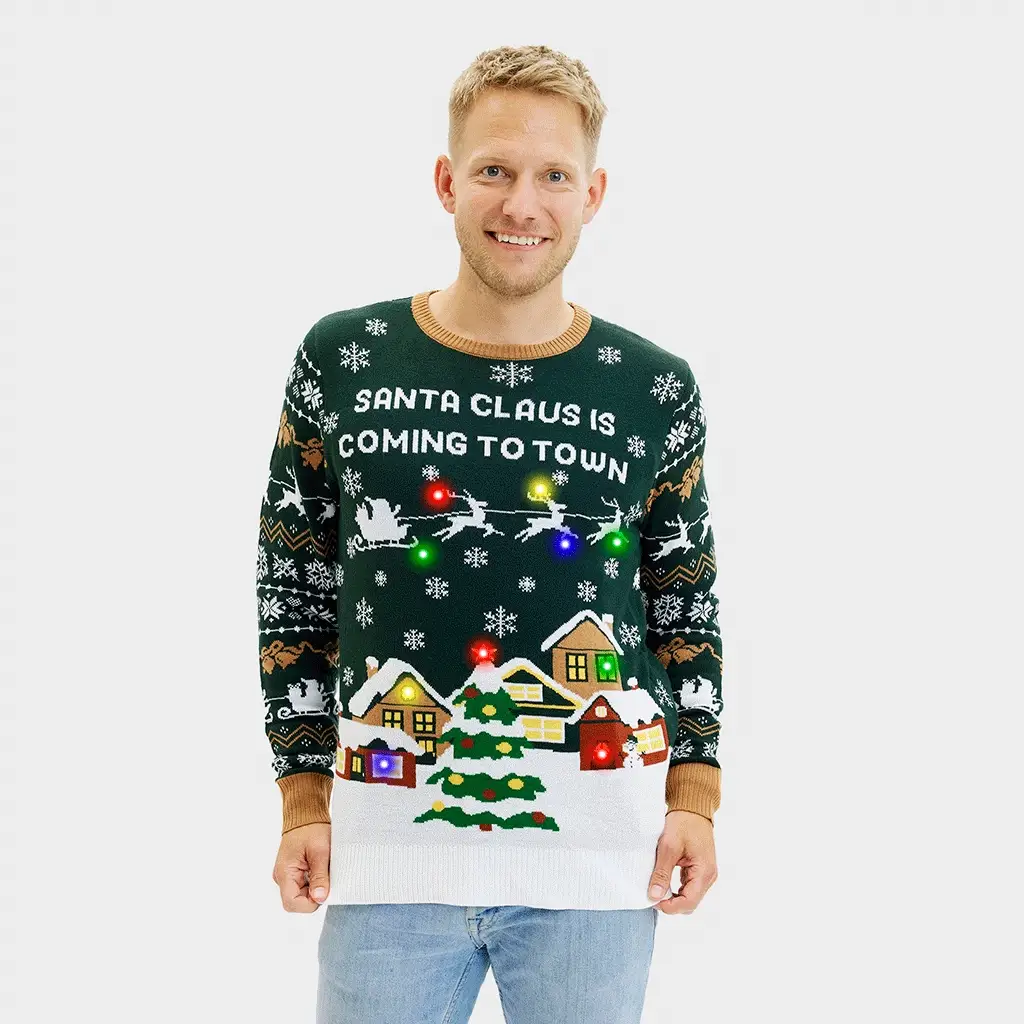 Santa Claus Is Coming To Town med lys - Herre