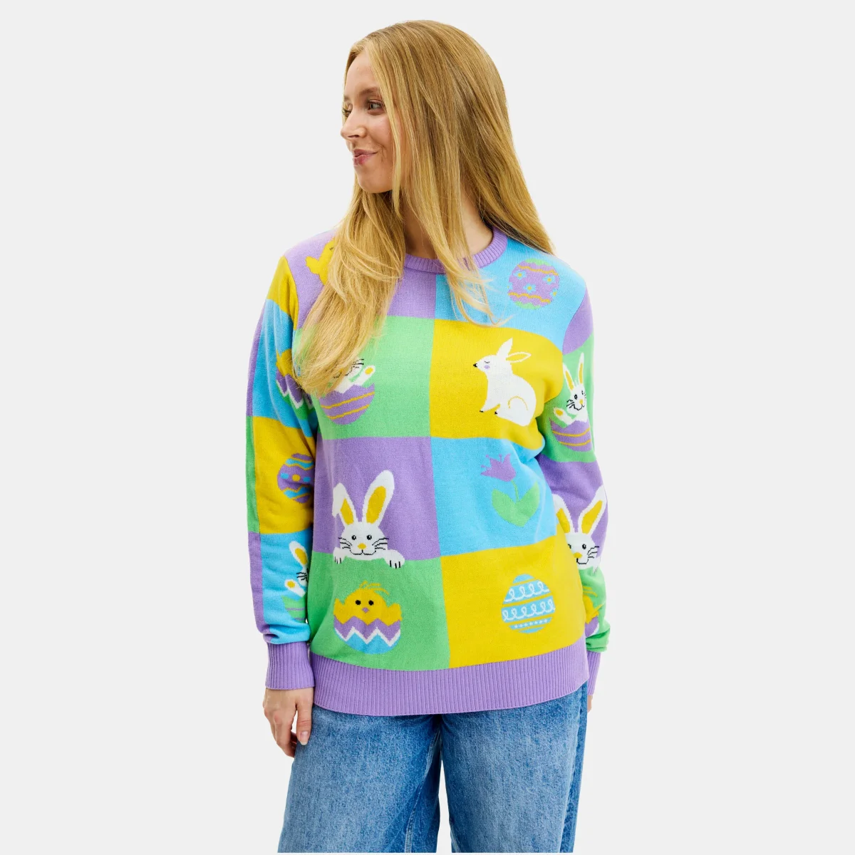 Patchwork Påskesweateren - Dame - Billede 7