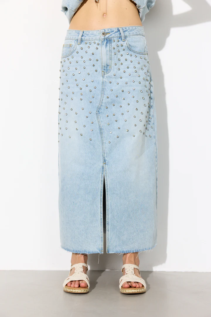 Priya Gem Skirt - Light Denim - Billede 9